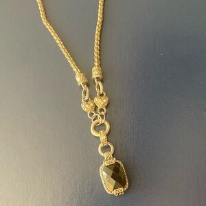 Black Onyx Silver Chained Necklace